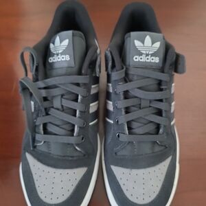Adidas Women's Dark Gray and White Sneakers